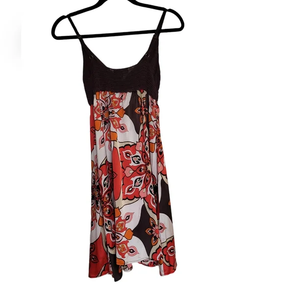 Bebe Crochet Halter Silk Dress Size Small - Picture 2 of 7